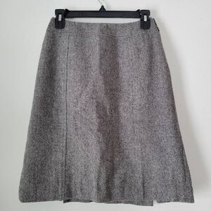 Levine Classics Wool Blend Tweed Skirt Black White 4